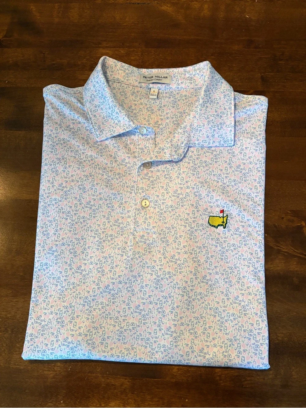 Men’s Peter Millar “Summer Comfort” Master’s Golf Polo Size Large - Picture 2 of 5